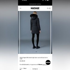 Mackage Women's Black Puffer Coat with fur Collar